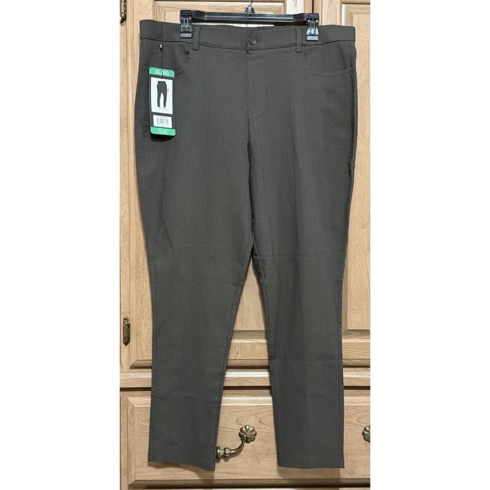 Mario Serrani Italy Textured‎ Pull On Pant Womens X-Large Green Ankle NWT